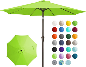 9FT Outdoor Patio Umbrella Outdoor Table Umbrella with Push Button Tilt and Crank - 9 ft
