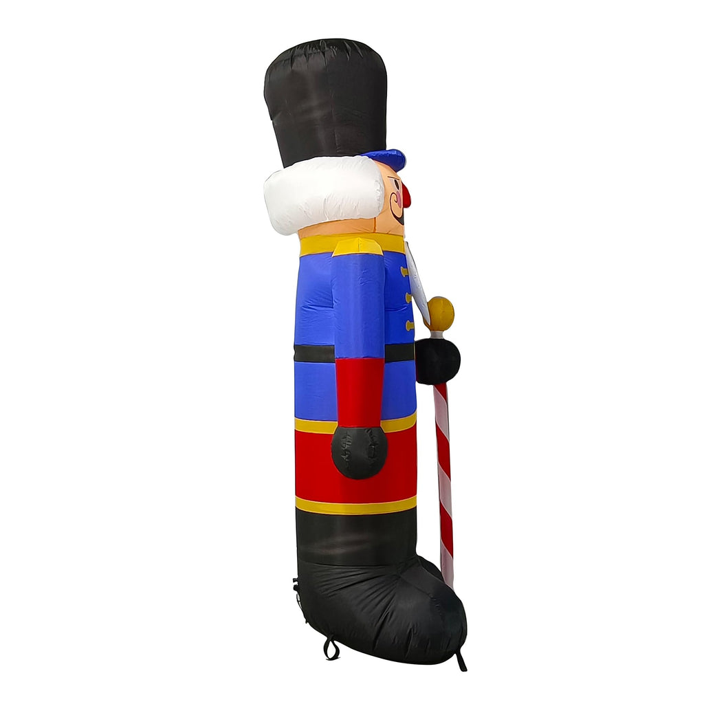 2 Packs 8ft Nutcracker Soldier Christmas Inflatable Decor for Yard/Outdoor/Lawn/Porch Decor (Red/Blue Nutcracker)