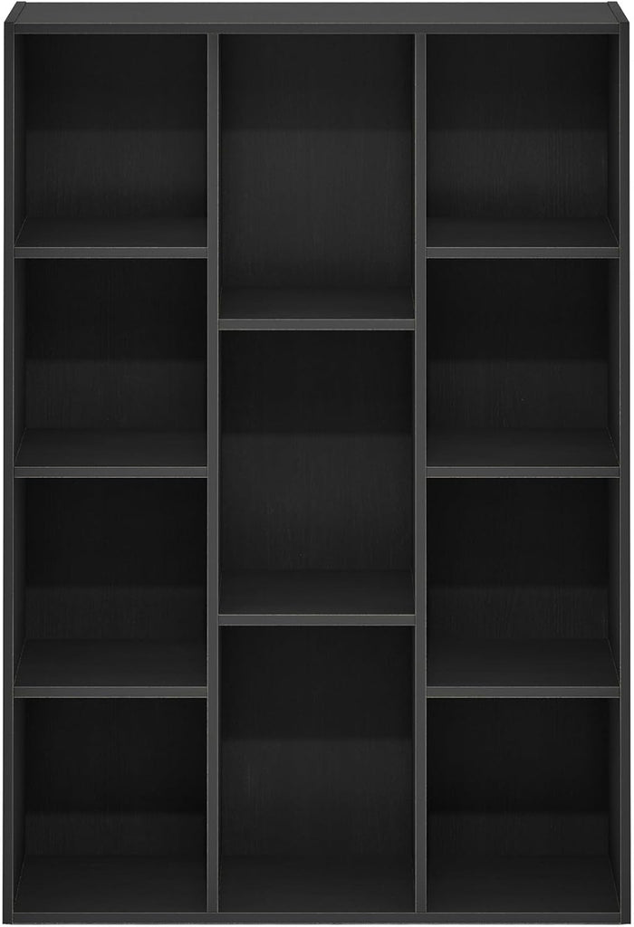 LUDER Book Shelf, 11-Cube Bookshelf, Reversible Bookcase, 9.4 x 29.1 x 41.7, Easy Assembly, Blackwood