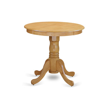 West Furniture EMT-OAK-TP Eden Dining Room Table - a Round kitchen Table Top with Pedestal Base, 30x30 Inch, Oak