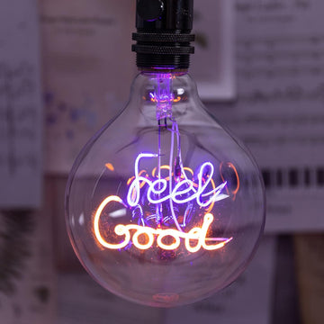 Vintage Globe Edison Bulb,Decorative Light Bulb, 4W, Feel Good, G125 LED Filament Bulb, E26 Base