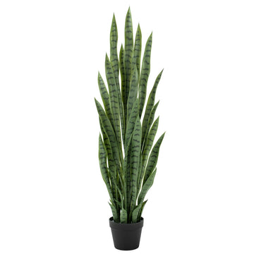 4ft Artificial Snake Plant, 46inch Faux Sansevieria Plant Fake Potted Snake Plant with Realistic Leaves for Indoor