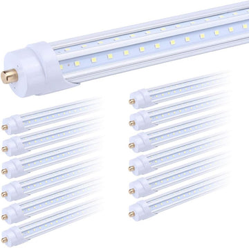 8FT T8 FA8 5000K LED Light Tube 45W Replacement 100W Fluorescent Lamp Shop Light Bulb, Single Pin FA8 Base Dual-Ended