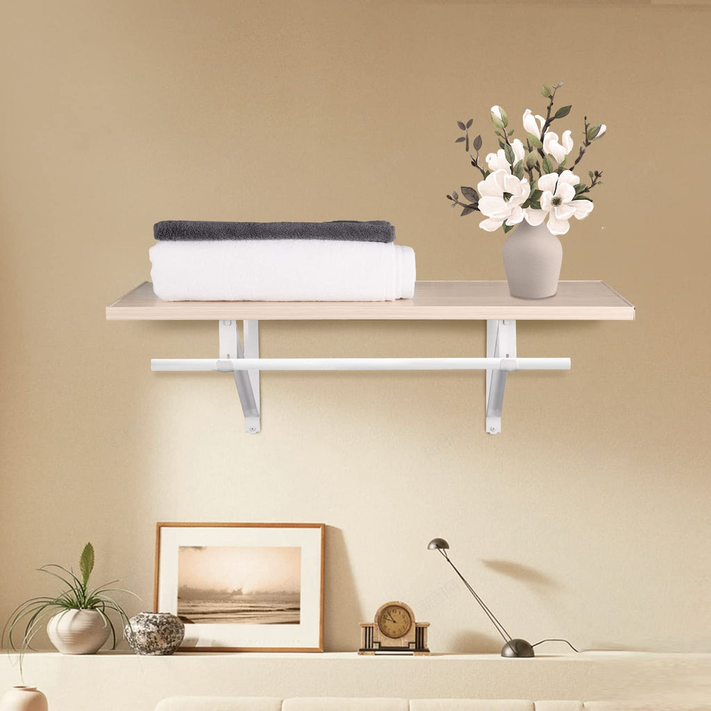 Closet Rod Brackets 11x9.5in, 10 Pack Closet Shelf Brackets, White