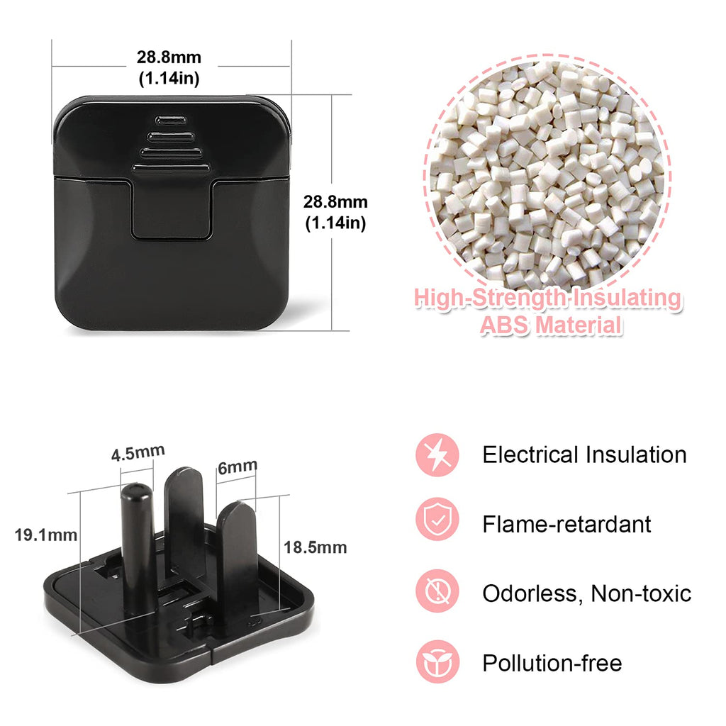 Outlet Covers 38-Pack Black Child Proof Electrical Protector Safety Improved Baby Safety Plug Covers