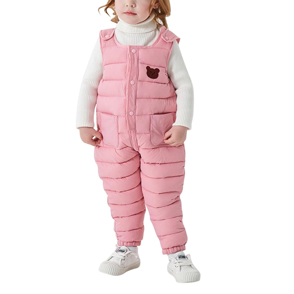 Toddler Snow Pants Boys Girls Winter Warm Puffer Zip Up Kids Snow Suit Bibs