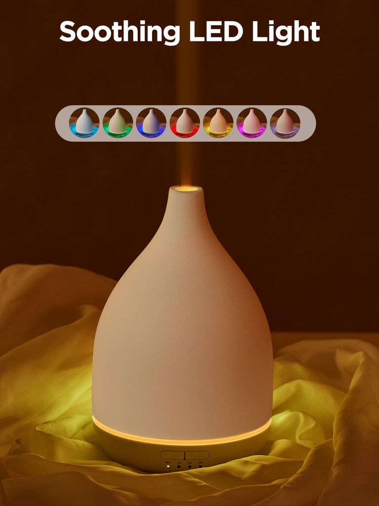 300ml Ceramic Essential Oil Diffuser, Diffusers, White