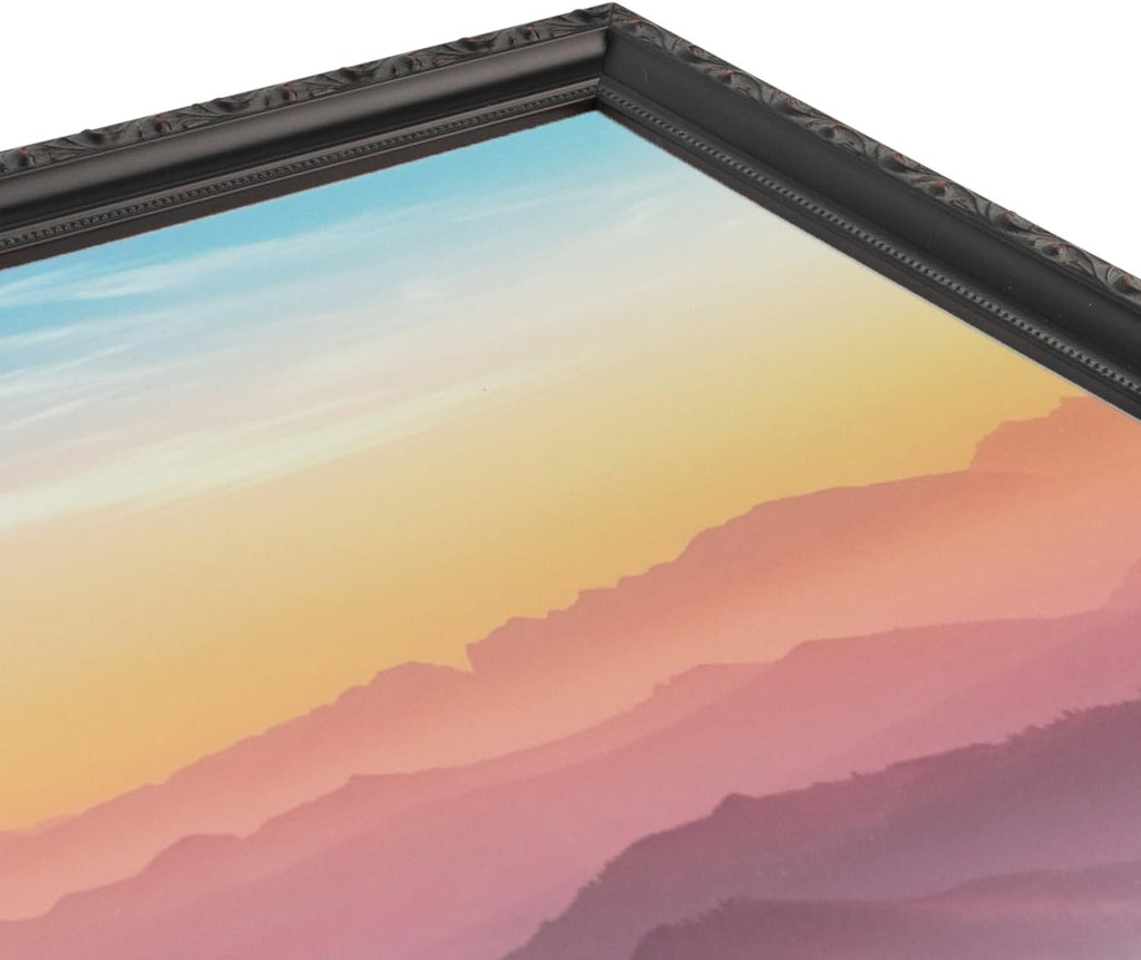 24x36 inch Black with Beads Wood Picture Frame, WOMD10188-24x36