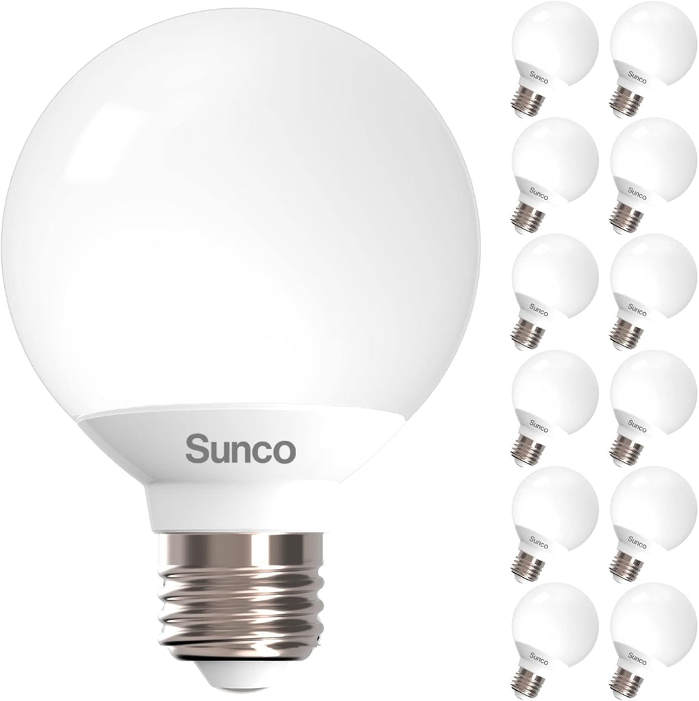 12 Pack Vanity Globe Light Bulbs G25 LED for Bathroom Mirror 40W Equivalent 6W, 2700K Soft White, Dimmable, 450 LM