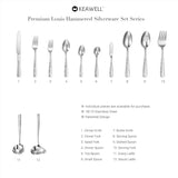 Premium 20/45/65-Piece Louis Hammered Silverware Set with Squared Edge, 18/10 Stainless Steel, Service for 4/8/12