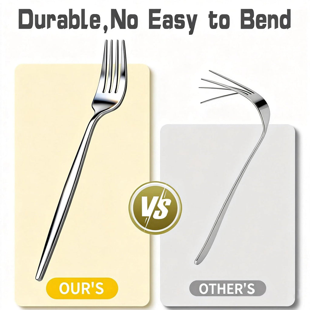 60-Piece Silverware Set for 20, Food Grade Stainless Steel Flatware Set with Thickened Forks Spoons Knives, Mirror