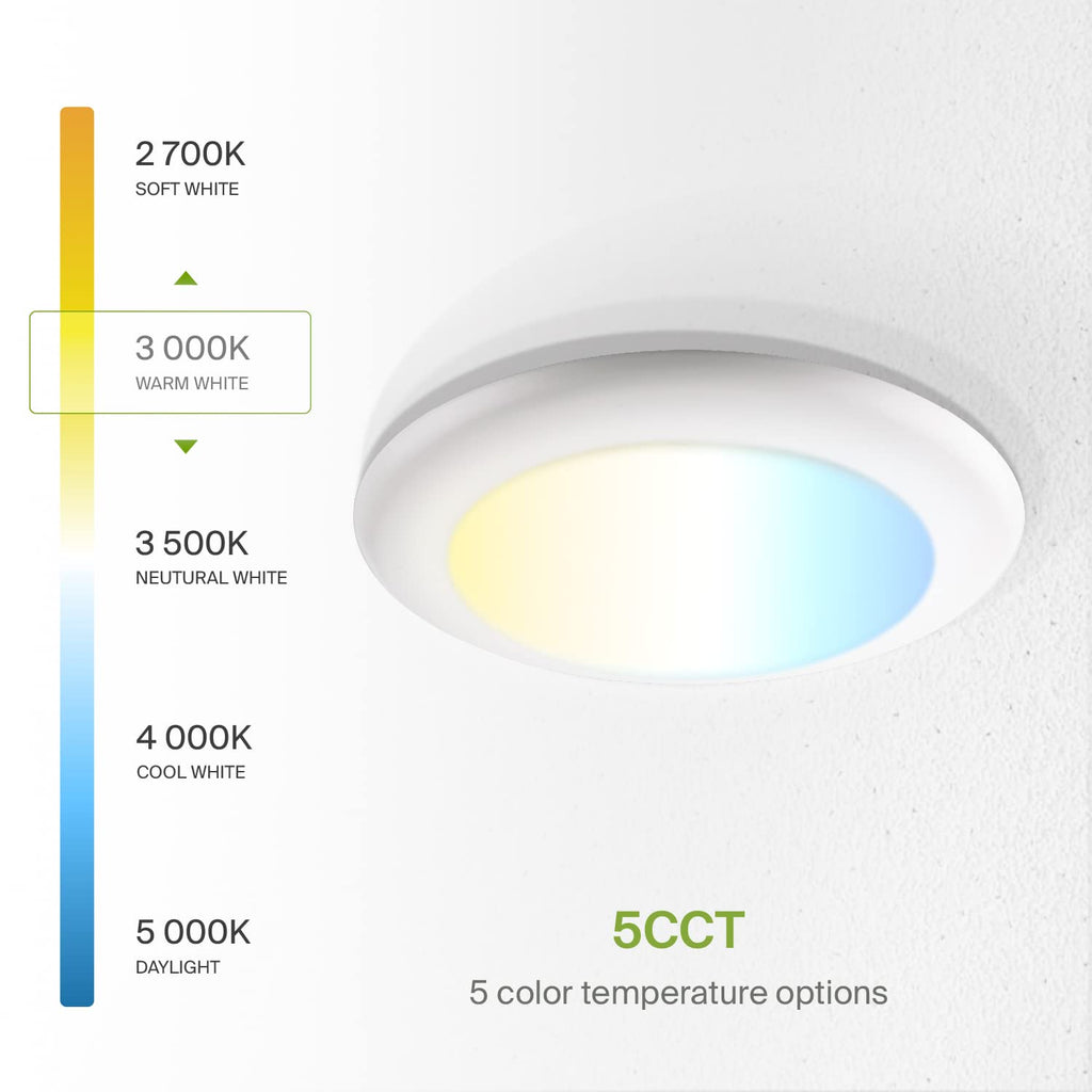 12 Pack LED Disk Lights 6 Inch, 5CCT Flush Mount Ceiling Light Fixture