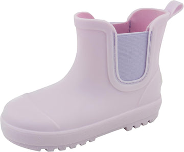 Toddler and Kids' Chelsea Rain Boots, Waterproof Rubber Rainboot, Girls/Boys Light Water Shoes for Muddy Park/Hiking