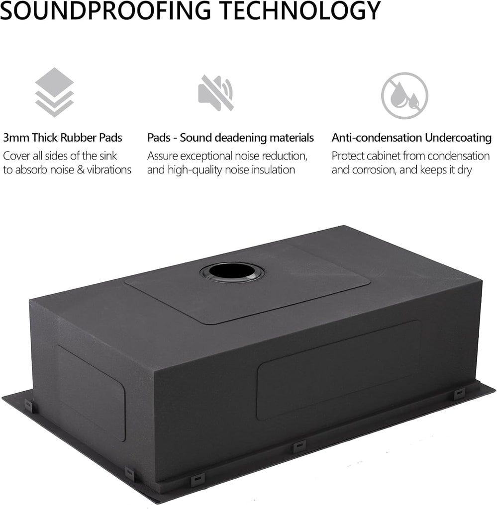 33 Black Drop in Workstation Kitchen Sink, 16 Gauge 33x22x10 Inches Black Stainless Steel Kitchen Sinks Topmount