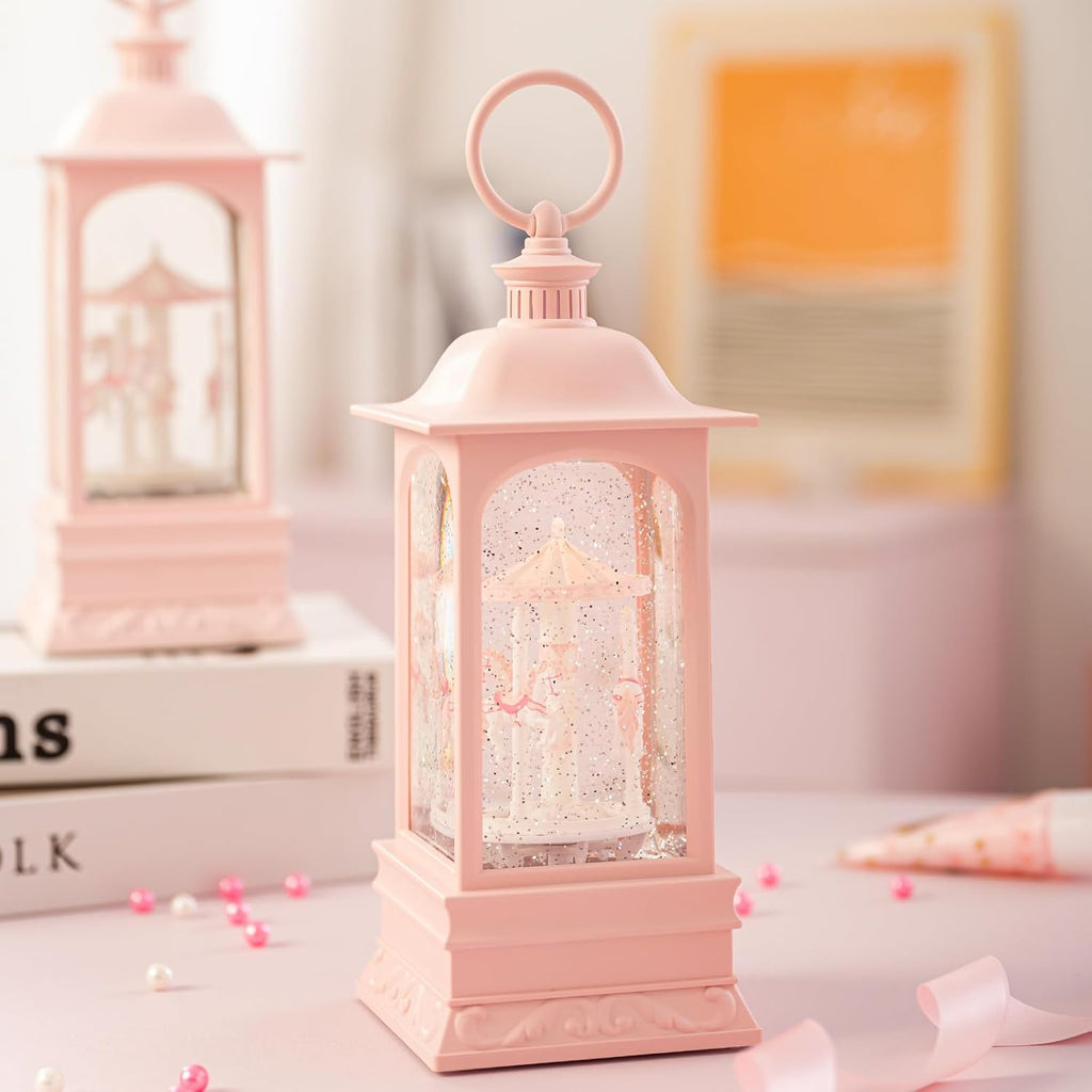 Light Carousel Decor Horse Snow Globes Music Box Xmas Gifts for Girls Women