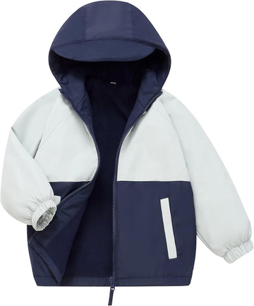 Toddler Boys Jacket Boys Waterproof Fleece Lined Jackets Thick Outerwear