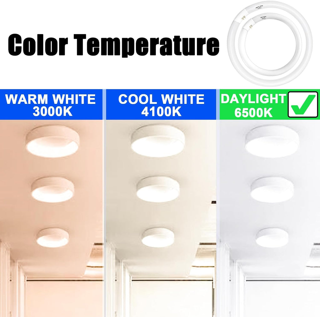 40 Watt and FC12T9 32W Set 6500K, 16 inch T9 40W Circline Light Bulbs, 12 inch 32W Circular Fluorescent Round