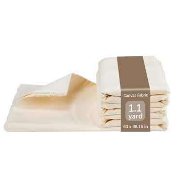 1.1 YD Canvas Fabric, Premium 10oz Natural Cotton Duck Canvas, 62 Inch Wide Heavy Sewing Material for Arts & Crafts