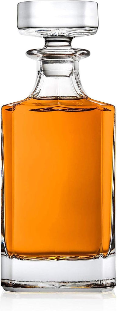 Clarion Square Whiskey Decanter with Glass Stopper for Wine, Bourbon, Brandy, Liquor, Juice 25 oz