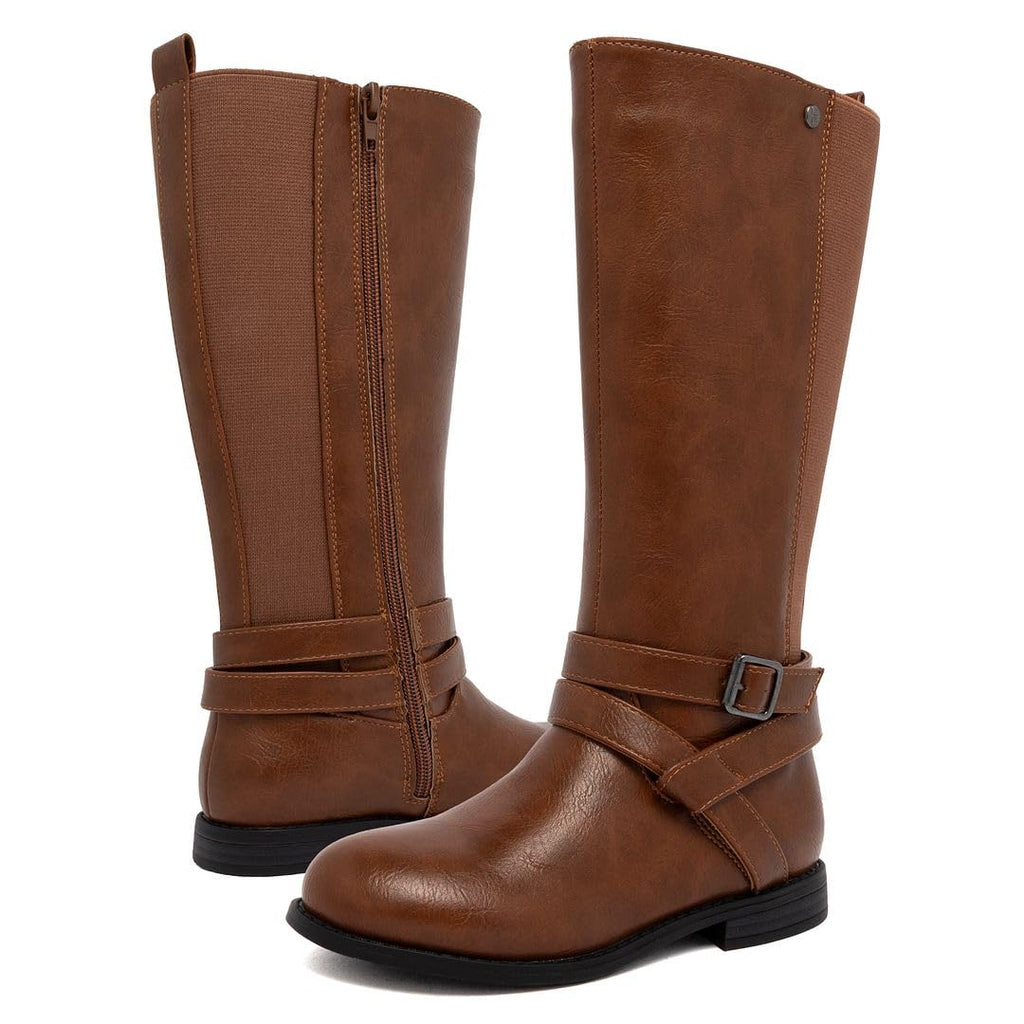 Girls Brooke Knee High Fashion Boot Cognac 12