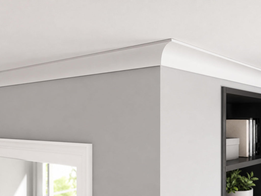 3-5/8 in Face Crown Moulding, 16 Ft, Bathroom Kit