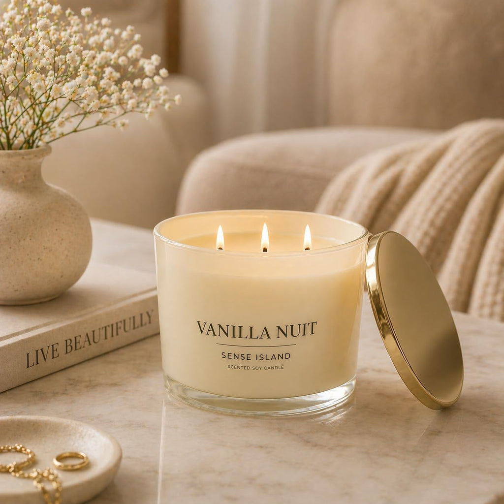 Luxury Vanilla Soy Candles, Large 3 Wick Jar Candle - Set of 106