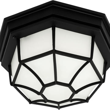10.6" Octagonal Outdoor Flush Mount Ceiling Light, 13W 3000K 1250 Lumen Farmhouse Lantern