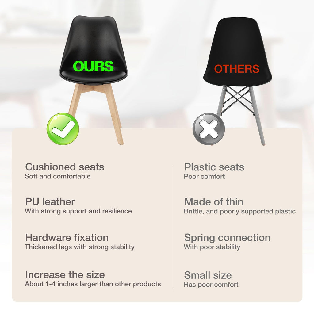 Dining Chairs Set of 4, PU Leather Accent Chairs