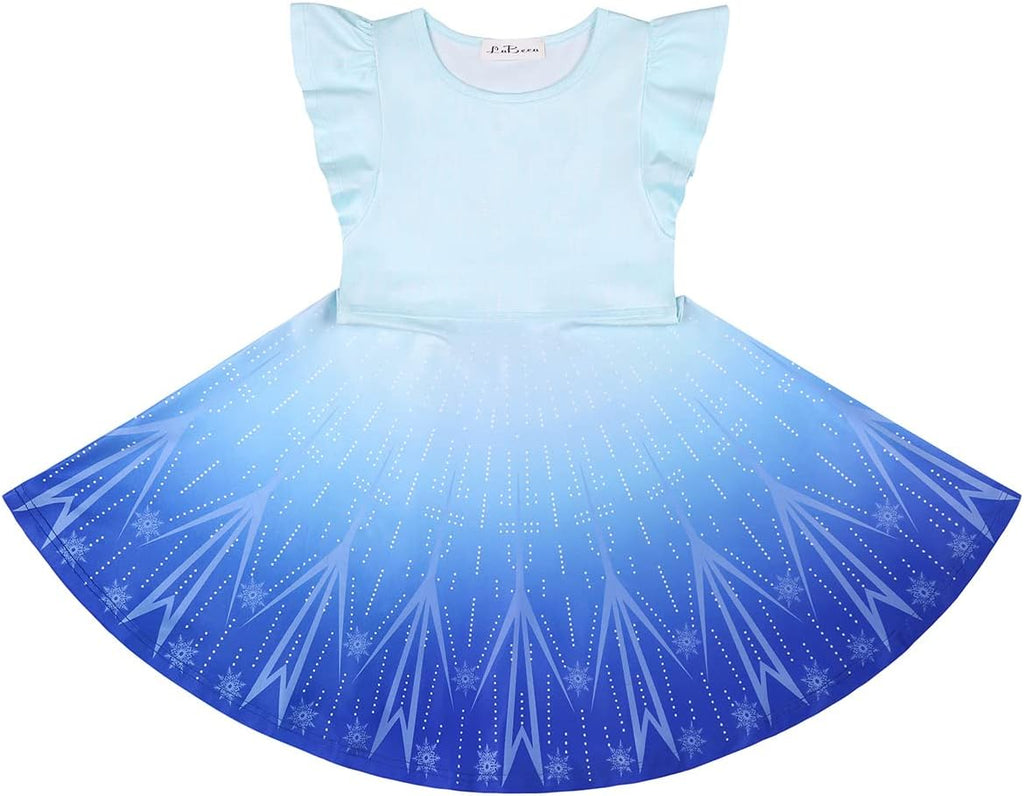 Girls Unicorn Mermaid Twirly Casual Dress for Kids