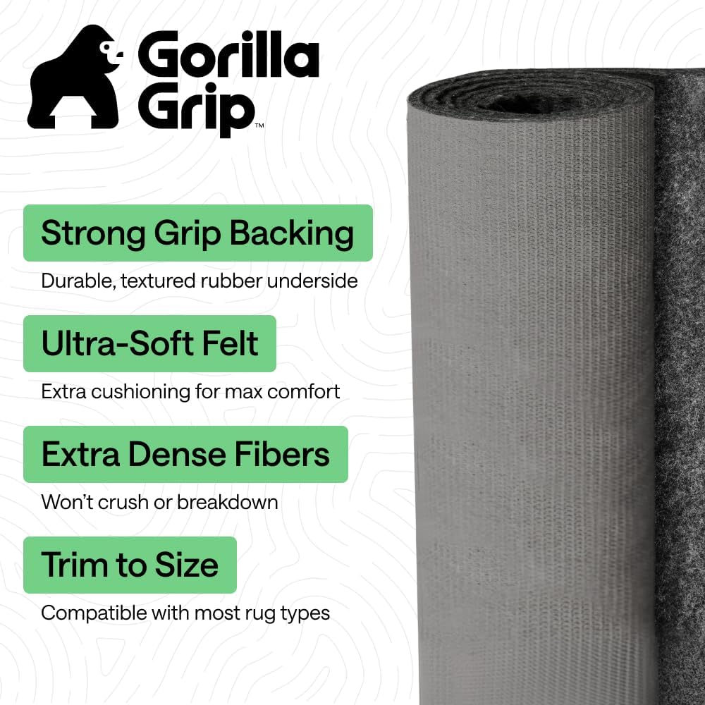 Felt Rug Pad for Hardwood Floors with Rubber Backing, 2x10 FT - Set of 20