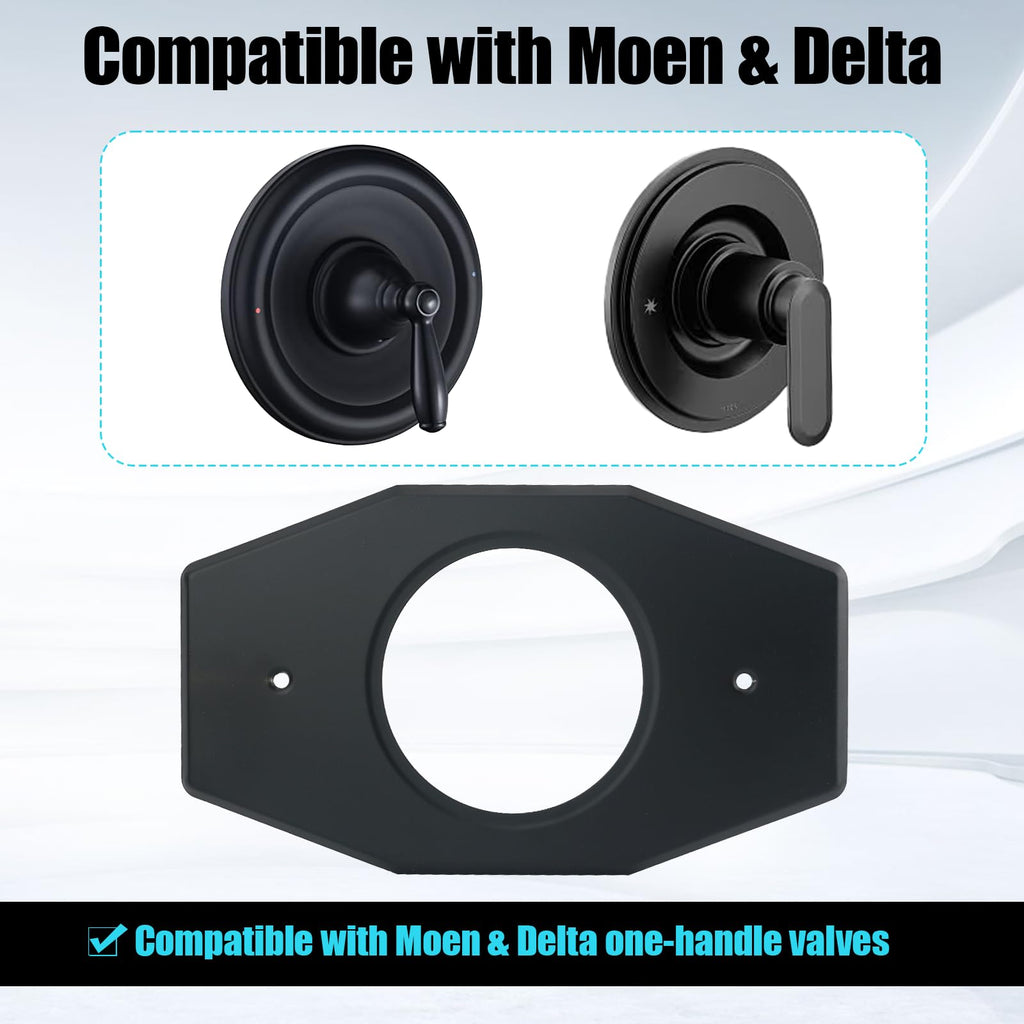 Shower Valve Cover Plate Single Hole Conversion Escutcheon Black