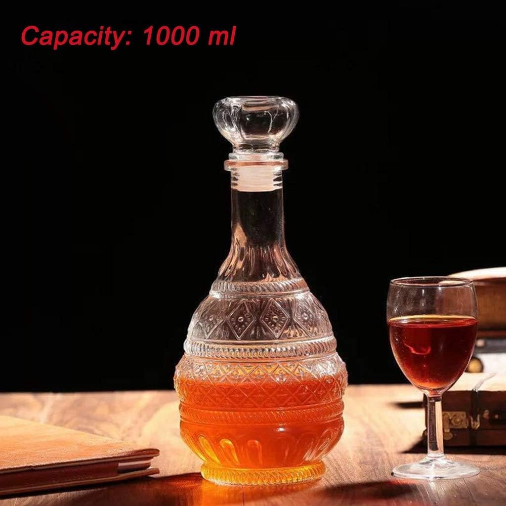 Liquor Decanter, Glass Spirits Decanter with Airtight Stopper, Whiskey Vodka Bourbon Decanter Bottle for Gift, Home