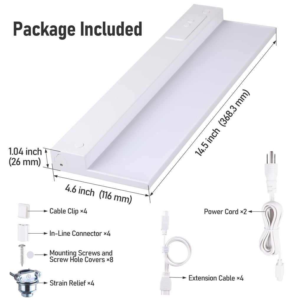 Ultra-Slim LED Under Cabinet Lighting Fits 18" Cabinets