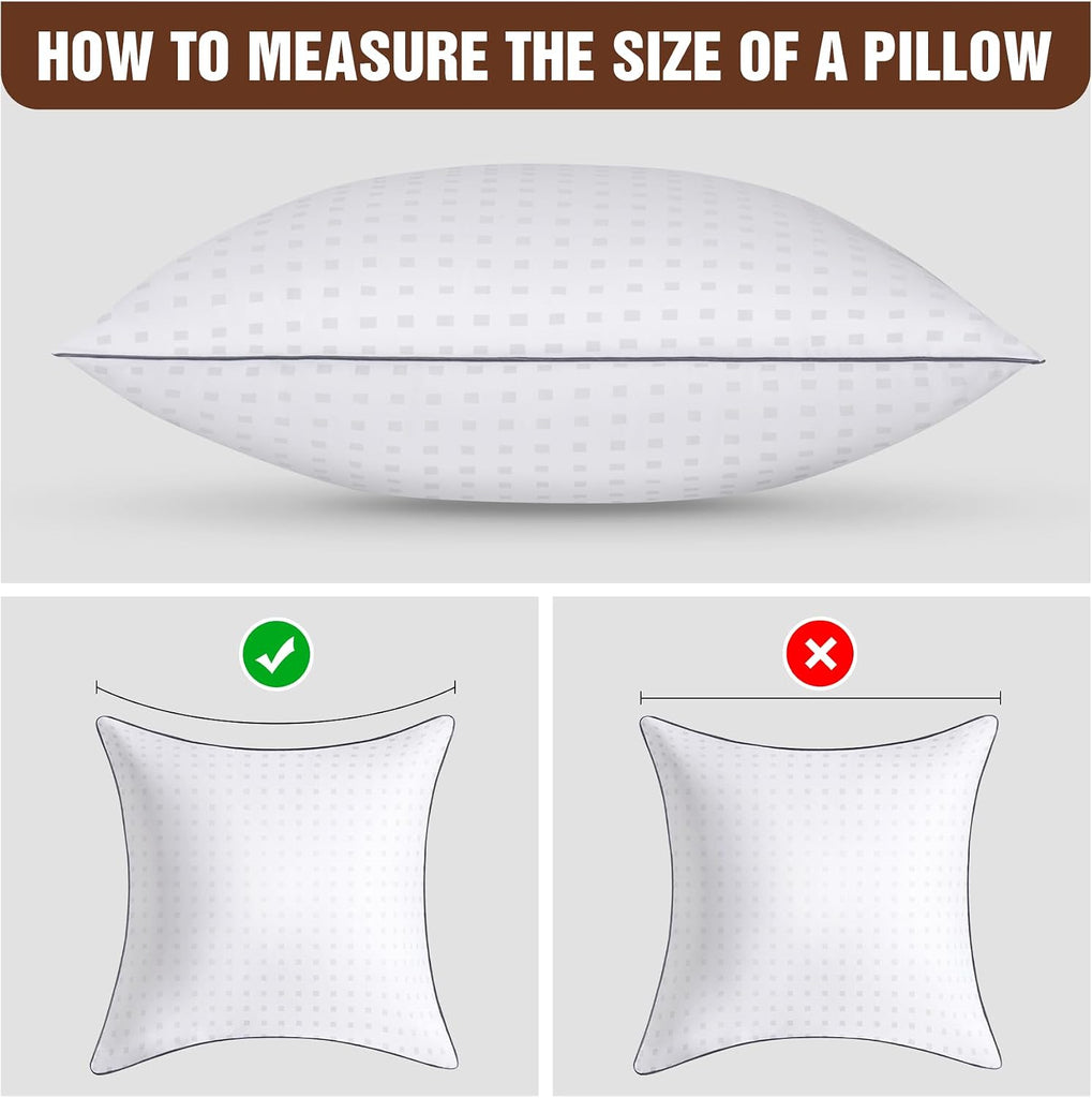 20"x20"Pillow Inserts with 100% Cotton Cover Decorative Square Throw 20 Pillows for Couch, Sofa and Bed - Set of 2