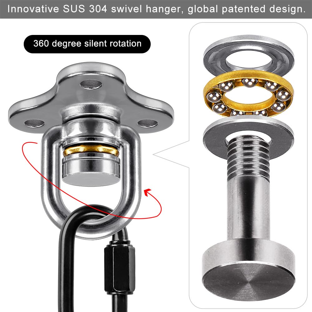 2 Pack Tire Swing Swivel Hanger with Bearing Heavy Duty Swivel