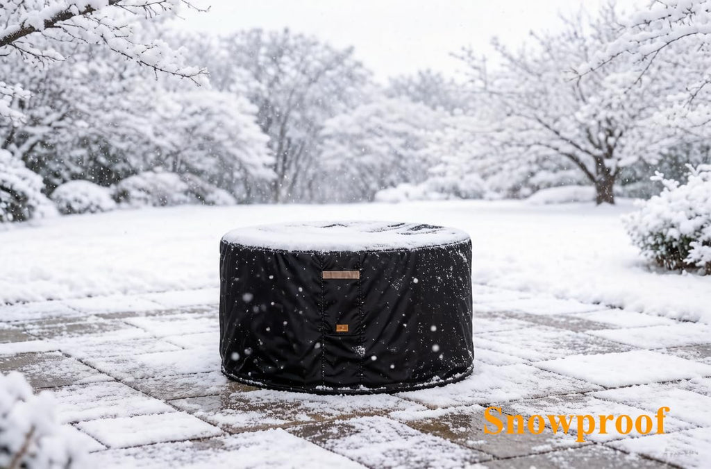 Fire Pit Cover Round Patio Outdoor Waterproof 50Dia Black