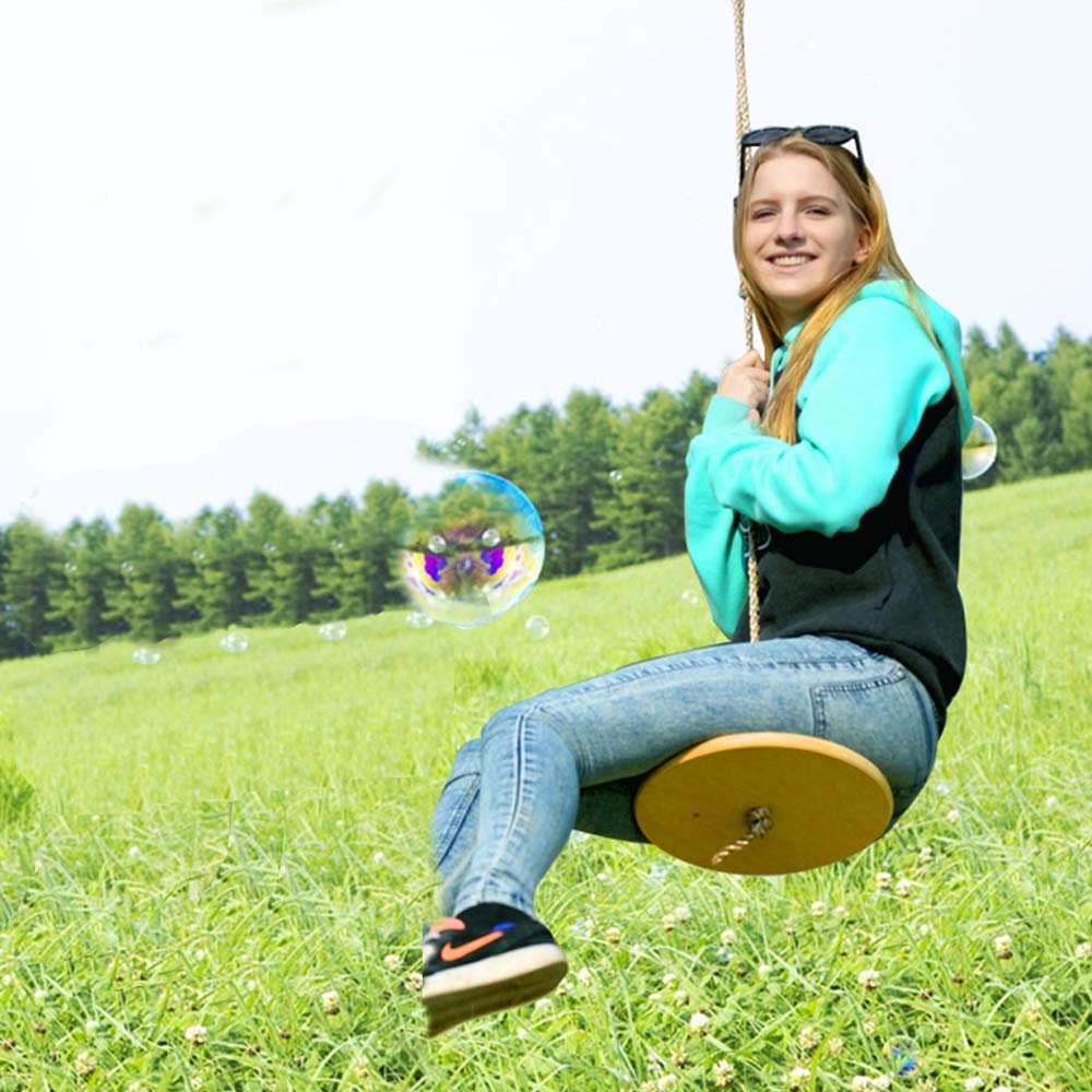Wood Round Swing Outdoor Disc Tree Swing Outdoors High Strength Load-Bearing Wooden disc Swing Round Swing Swing Seat