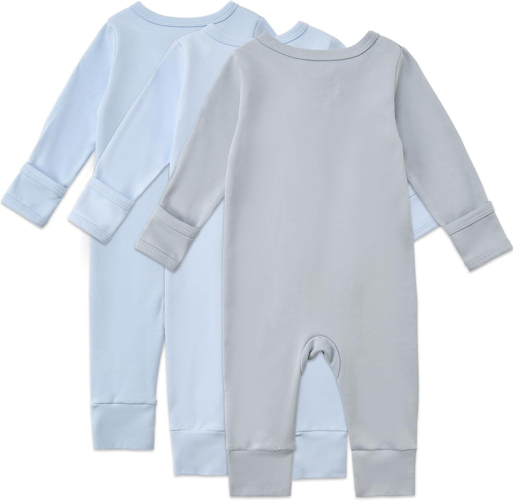 Unisex Organic Cotton Baby Zipper Footless Pajamas
