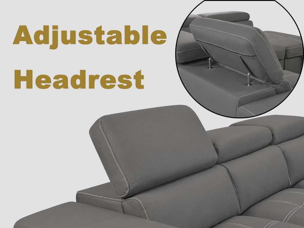 104'' Microfiber L Shaped Sectional Sleeper Sofa Couch with Pull Out Bed and Storage Ottoman, Convertible Couches