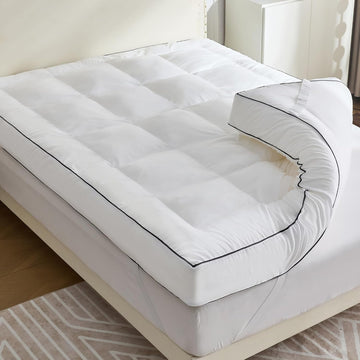 4 Inch Memory Foam Mattress Topper Queen for Back Pain Relief, Extra Soft Pillow Top Mattress Topper, 2000GSM Fluffy