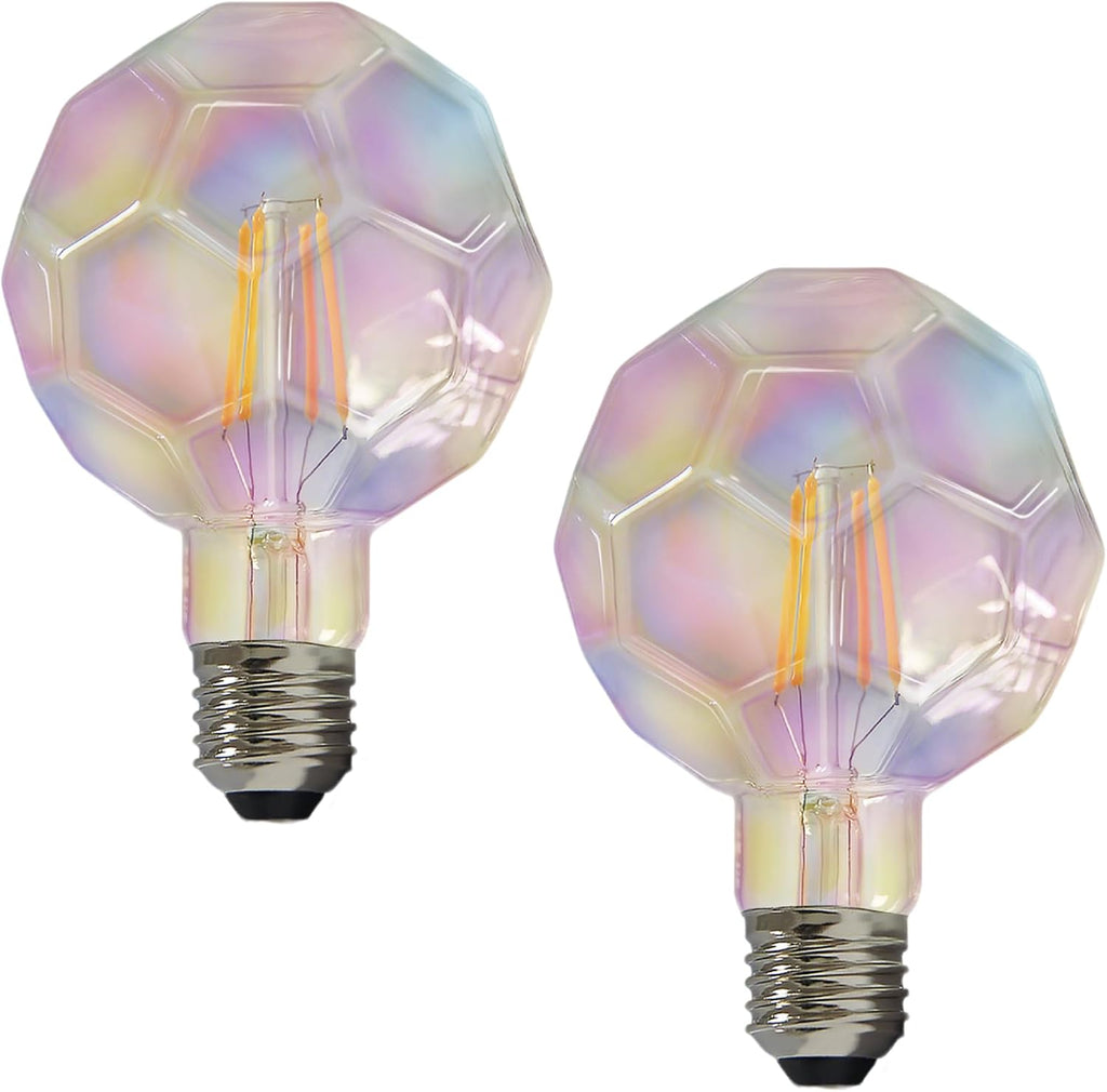 Vintage LED Edison Bulb G30 G95 6W Equivalent 60watt, CRI 90+ Dimmable LED Filament Light Colorful Housing Soccer