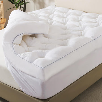 5 Inch Memory Foam Mattress Topper (Full, 54x75), Deep Pocket | 2000GSM Fluffy Shredded Memory Foam Filled, Extra