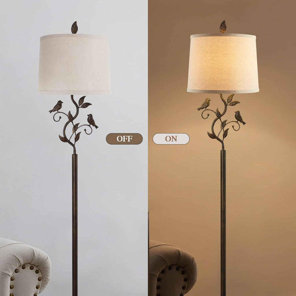 63" Farmhouse Iron Leaf Floor Lamp