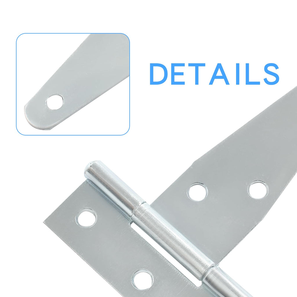 6Pack 3 Inch Silver T-Strap Shed Hinge