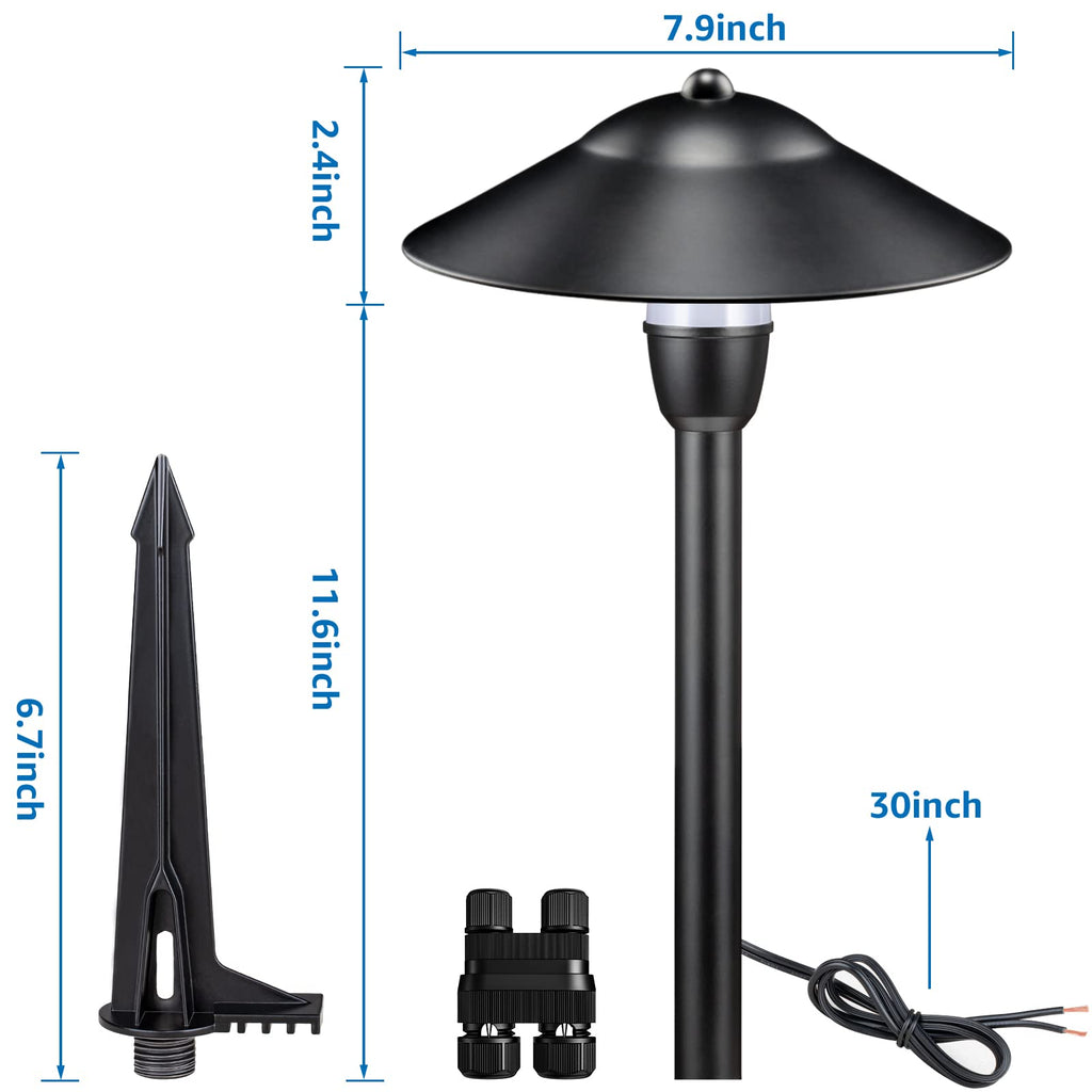 Low Voltage Pathway Lights, 3W 3000K 150lm Classic Aluminum