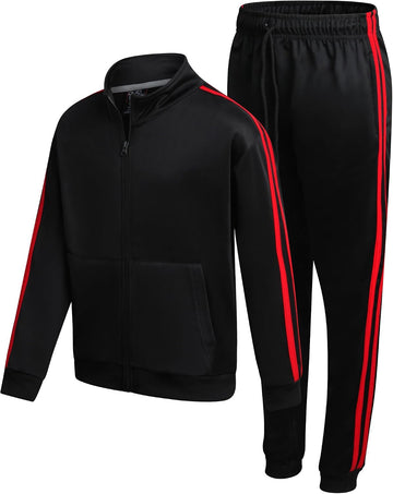 Boys Tracksuit Set - 2 Piece Athletic Tricot Zip Up Boys Sweatshirts and Jogger Pants Outfit