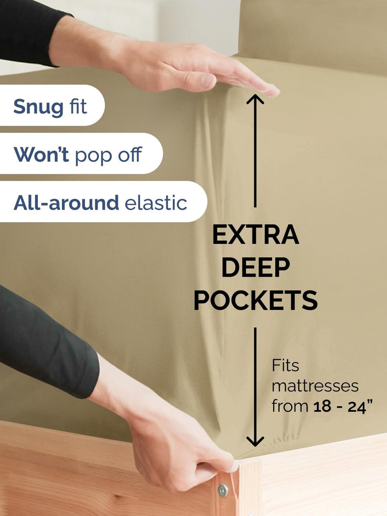 Extra Deep King Sheet Set - 6 Piece Breathable and Cooling Sheets - Hotel Luxury Bedding for Women, Men, Kids & Teens
