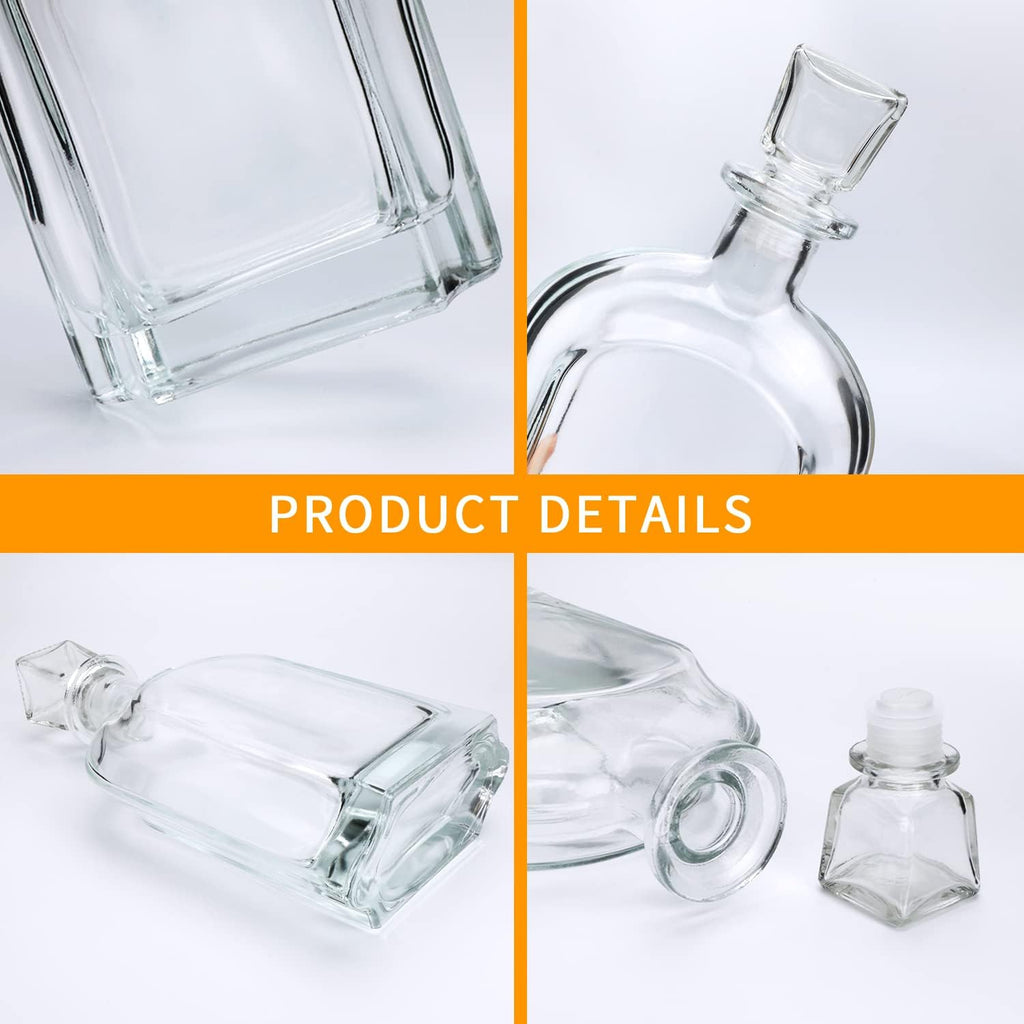 24oz Whiskey Decanter with Glass Stopper, Decanter Set - Set of 2