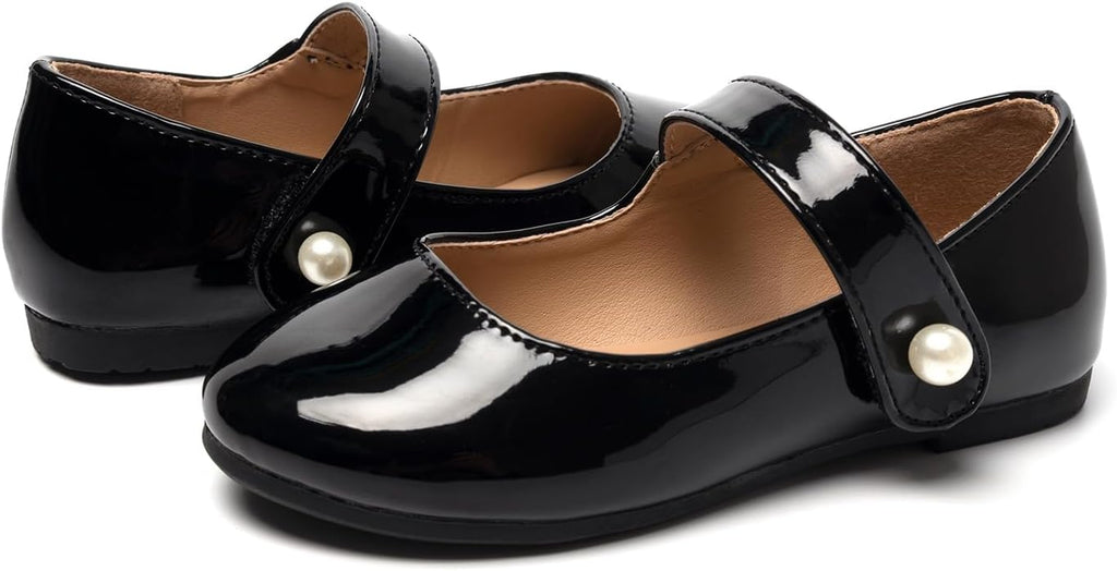 Girls Mary Jane Dress Shoes - Ballet Flats for Party Wedding