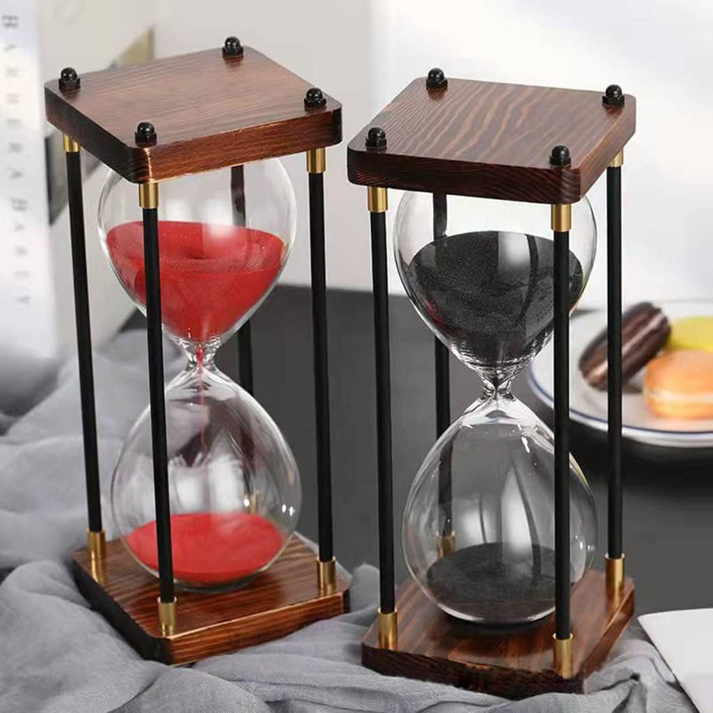 Large Sand Timer, Hourglass Timer 60 Minutes,Vintage Wooden Hour Glass Timer,Modern Home Kitchen Office Decoration